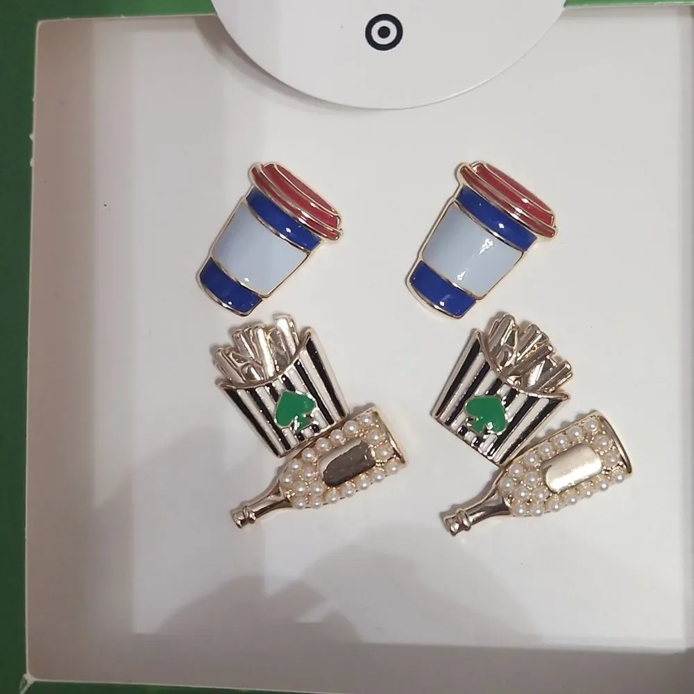 kate spade Target Colab Multi-Color Fast Food & Drink Earring Set